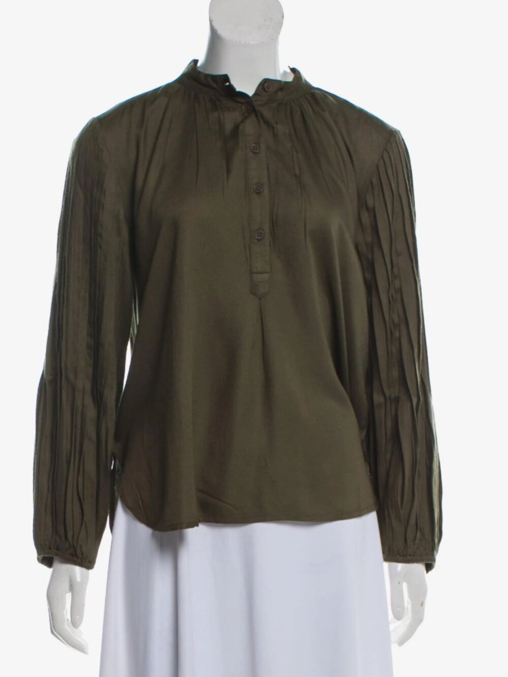 Pleated Long Sleeve Top